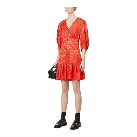 SANDRO Azelie silk-blend mini dress (red) - Picture 1 of 16